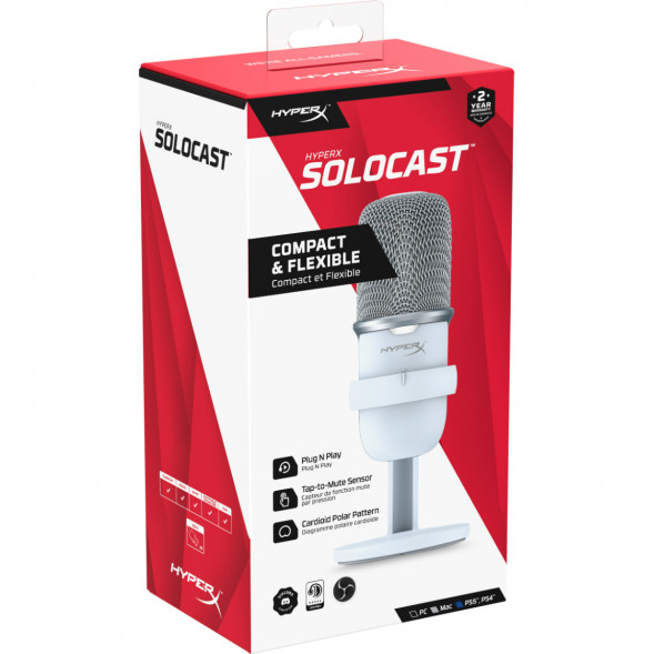 Микрофон для стриминга и игр HyperX SoloCast, White в Новороссийске
