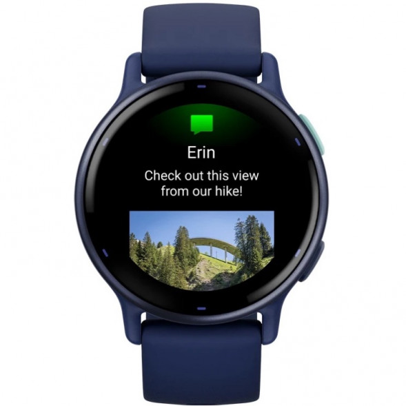 Умные часы Garmin Vivoactive 5, синие с металлически-синим безелем и силиконовым ремешком 010-02862-12 в Новороссийске