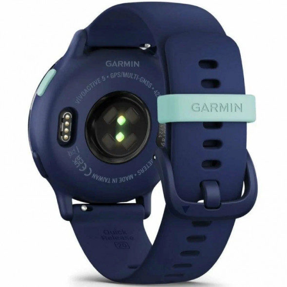 Умные часы Garmin Vivoactive 5, синие с металлически-синим безелем и силиконовым ремешком 010-02862-12 в Новороссийске