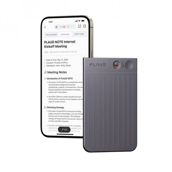 Диктофон с искусственным интеллектом GPT-5 Plaud Note, Black/черный в Новороссийске