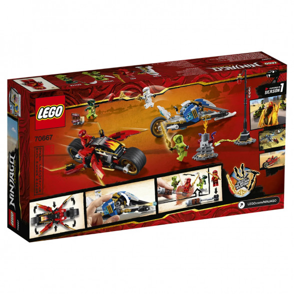 Конструктор LEGO Ninjago 70667 Мотоцикл-клинок Кая и снегоход Зейна в Новороссийске