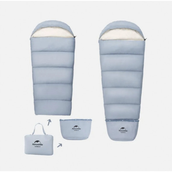Спальный мешок Naturehike C180 (190x75см), голубой в Новороссийске