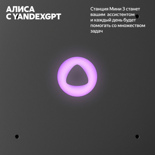 Умная колонка Яндекс Станция Мини 3 c Алисой на YandexGPT, серая в Новороссийске