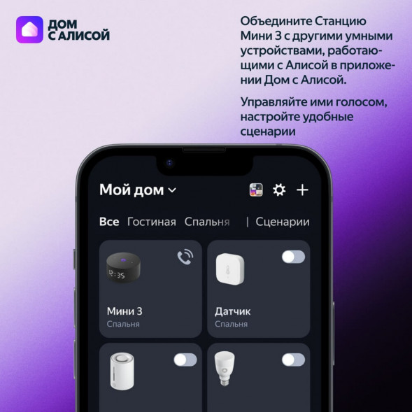 Умная колонка Яндекс Станция Мини 3 c Алисой на YandexGPT, серая в Новороссийске