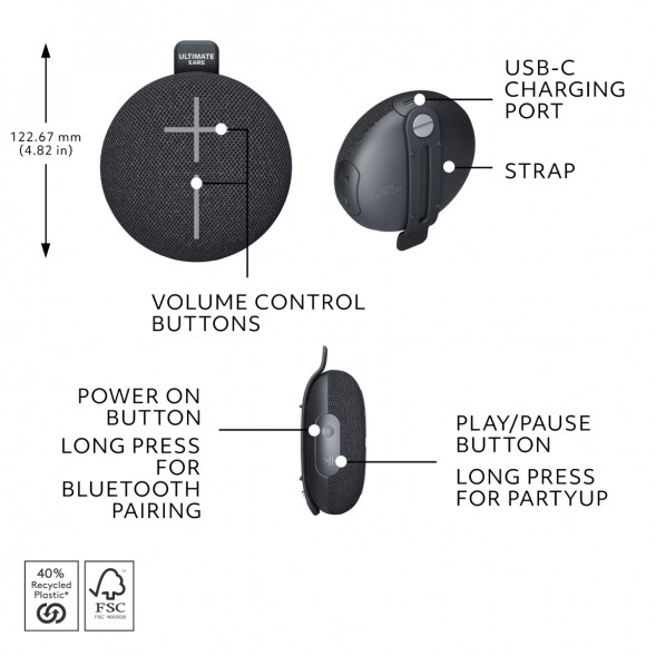 Портативная колонка Ultimate Ears MINIROLL, черный в Новороссийске