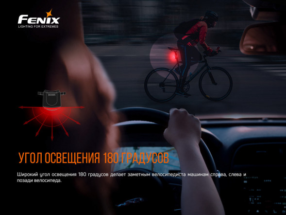 Велофара задняя Fenix BC05R V2.0, черный в Новороссийске