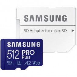 Карта памяти micro SDXC 512Gb Samsung PRO Plus U3 A2 V30 180/130MB/s