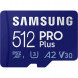 Карта памяти micro SDXC 512Gb Samsung PRO Plus U3 A2 V30 180/130MB/s в Новороссийске