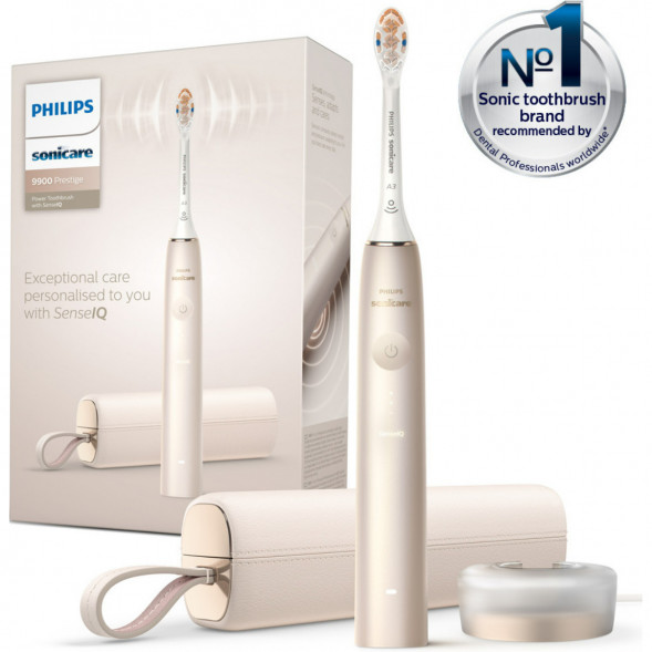 Звуковая зубная щетка Philips Sonicare 9900 Prestige HX9992, золотистое шампанское в Новороссийске