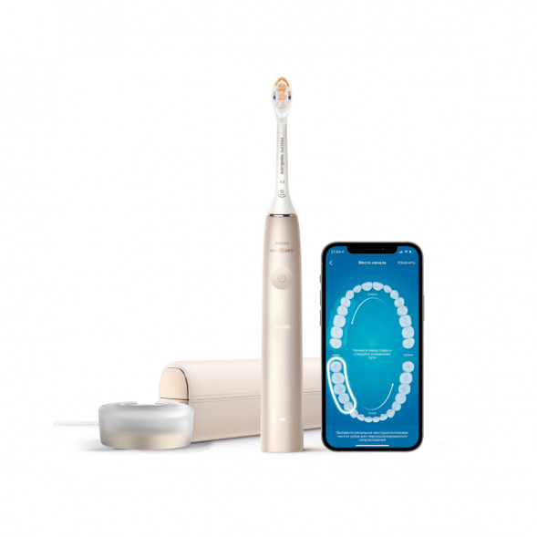Звуковая зубная щетка Philips Sonicare 9900 Prestige HX9992, золотистое шампанское в Новороссийске