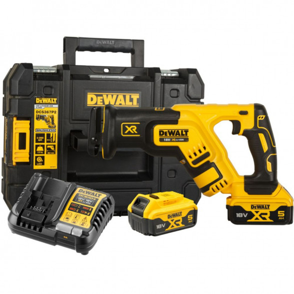 Аккумуляторная сабельная пила DEWALT DCS367P2 с 2 АКБ 5 Ач и ЗУ, в кейсе TSTAK в Новороссийске