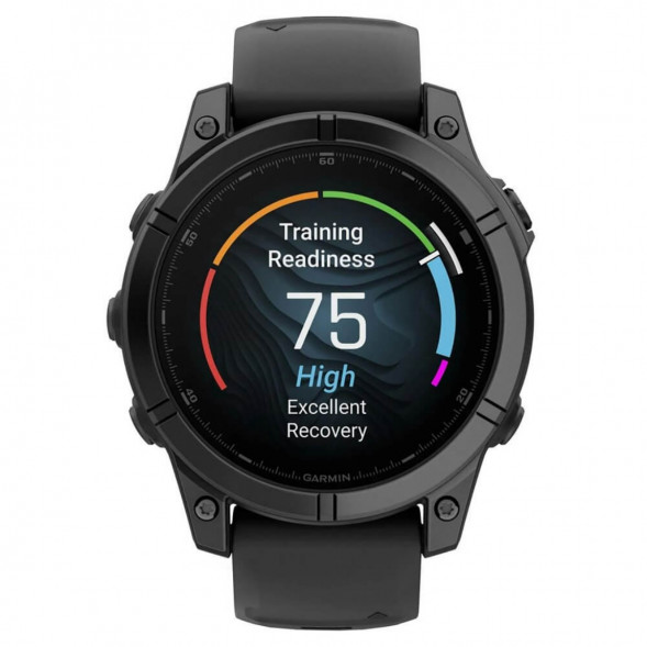 Умные часы Garmin Fenix E 47мм Amoled Slate Grey Steel с чёрным силиконовым ремешком 010-03025-01 в Новороссийске