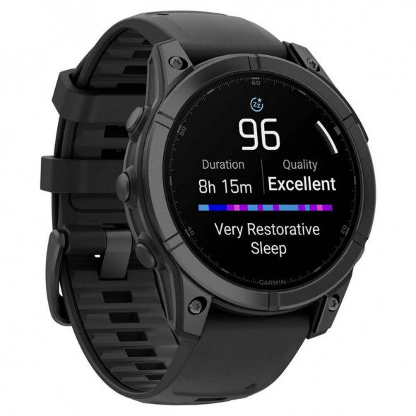 Умные часы Garmin Fenix E 47мм Amoled Slate Grey Steel с чёрным силиконовым ремешком 010-03025-01 в Новороссийске