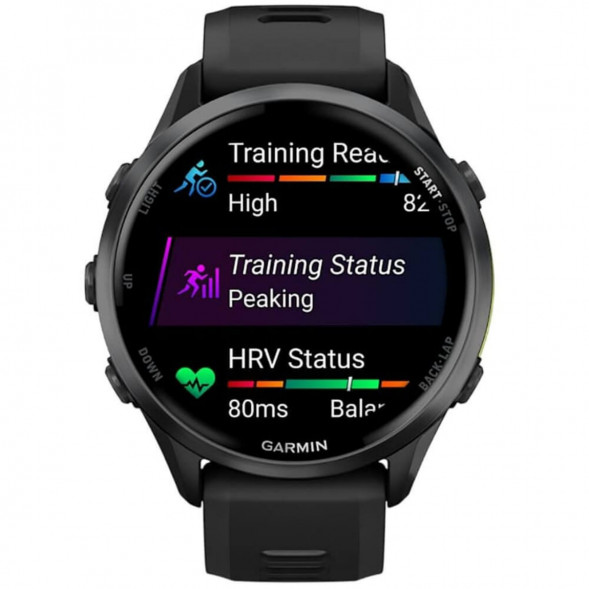 Умные часы Garmin Forerunner 970 Carbon Gray DLC Titanium ремешок Black/Translucent Whitestone 010-02969-10 в Новороссийске