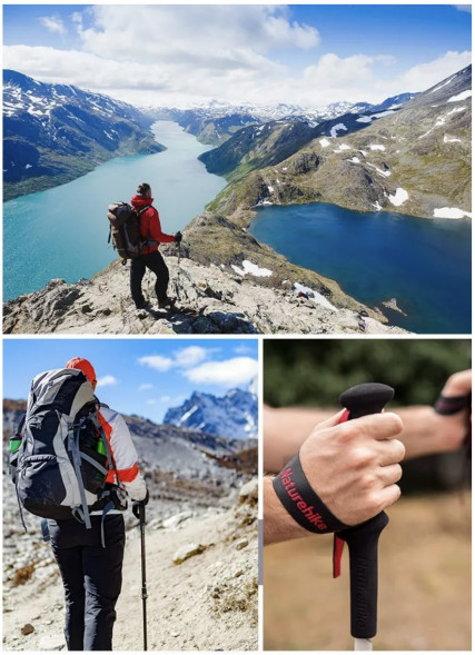 Треккинговая палка Naturehike 135 см, 1шт., серый/зеленый в Новороссийске