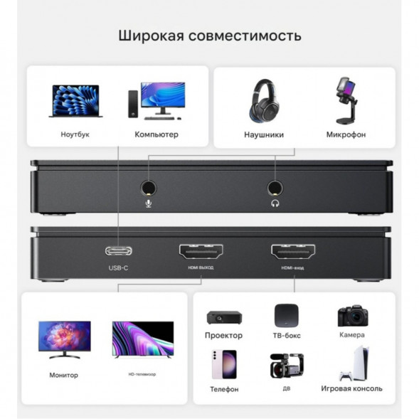 Карта видеозахвата UGREEN CM630 HDMI 4K60Hz в Новороссийске
