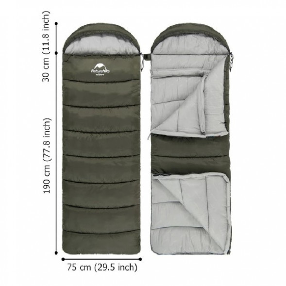 Спальный мешок Naturehike U350S (Правый), коричневый в Новороссийске