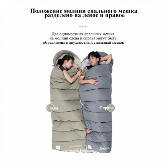 Спальный мешок Naturehike M300 (Левый), серый в Новороссийске