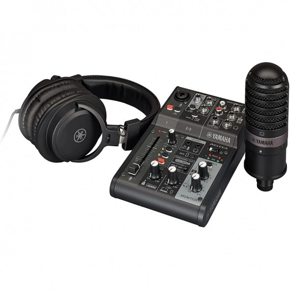 Микшер для стриминга Yamaha AG03MK2 LSPK Live Stream Black с аксессуарами в Новороссийске