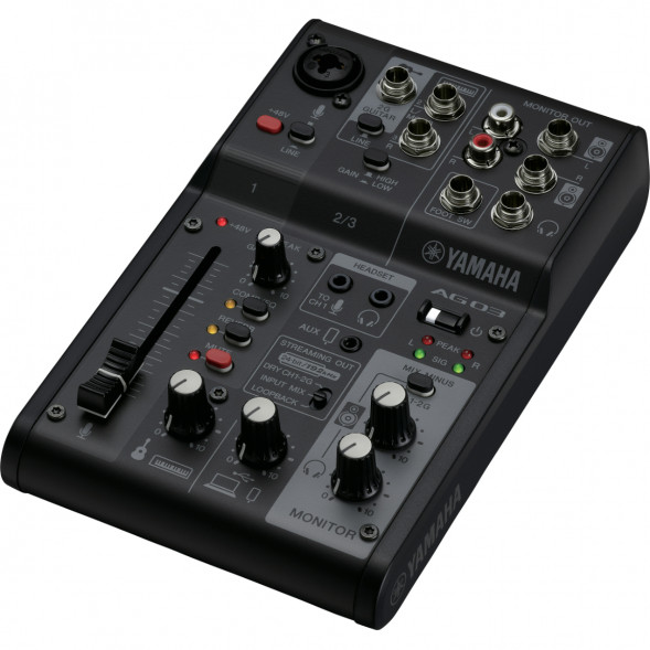 Микшер для стриминга Yamaha AG03MK2 LSPK Live Stream Black с аксессуарами в Новороссийске