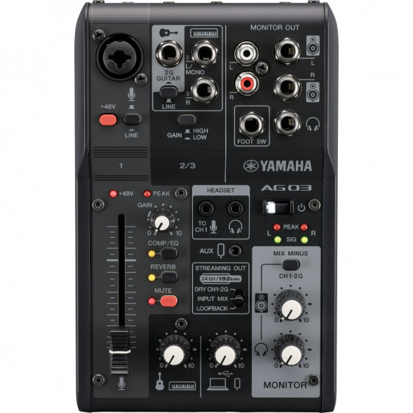 Микшер для стриминга Yamaha AG03MK2 LSPK Live Stream Black с аксессуарами в Новороссийске