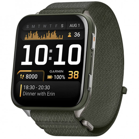 Умные часы Garmin Venu X1 Green с нейлоновым ремешком Moss ComfortFit 010-02980-03 в Новороссийске