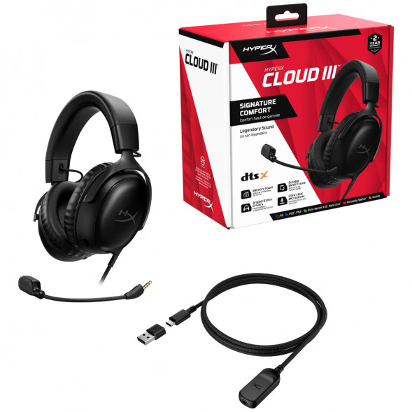 Компьютерная гарнитура HyperX Cloud III проводная, чёрный в Новороссийске