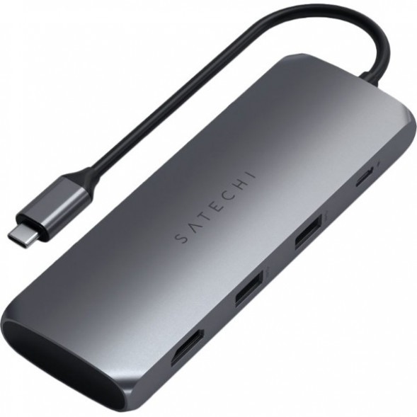Док-станция Satechi USB-C Hybrid Multiport Adapter (with SSD Enclosure M.2 SATA, 2xUSB 3.1, USB Type-C, HDMI), Серый ST-UCHSEM в Новороссийске
