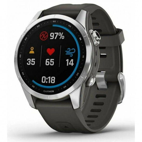 Умные часы Garmin Fenix 7s серебристый с графитовым силиконовым ремешком 010-02539-01 в Новороссийске