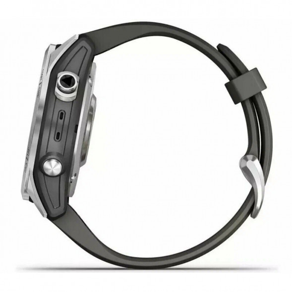 Умные часы Garmin Fenix 7s серебристый с графитовым силиконовым ремешком 010-02539-01 в Новороссийске