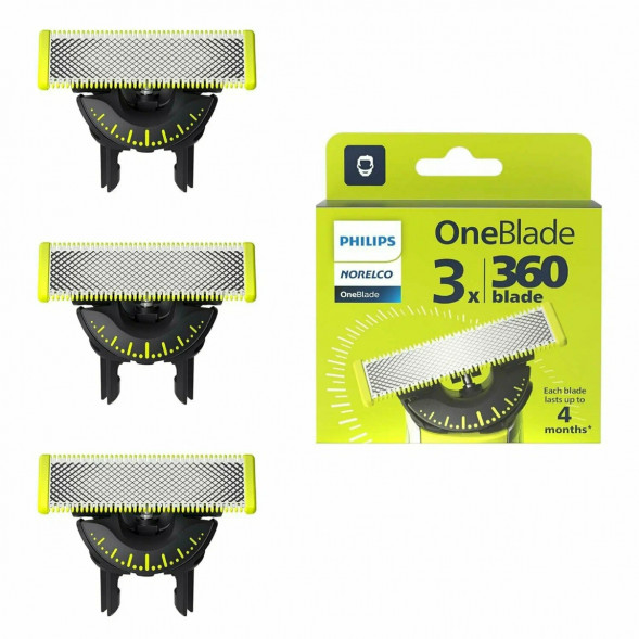 Сменные лезвия Philips OneBlade 360 QP430/50, 3 штуки в Новороссийске