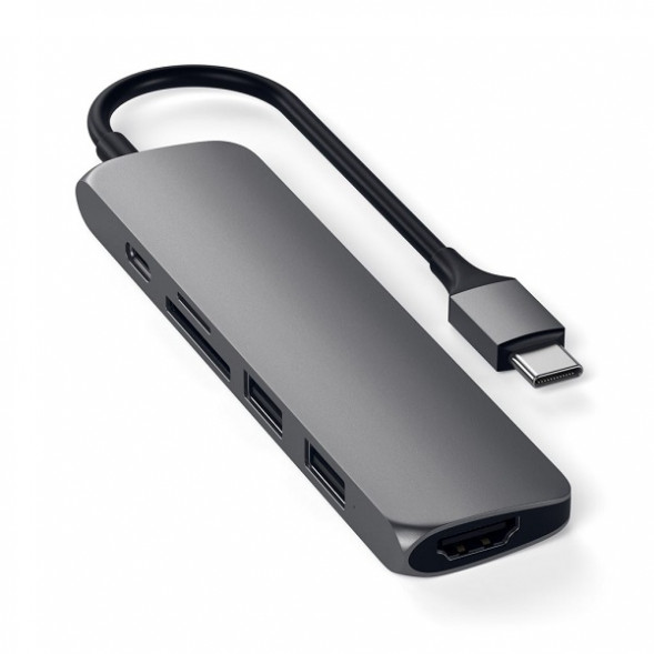 USB-C адаптер Satechi Type-C Slim Multiport Adapter V2 (ST-SCMA2M) в Новороссийске