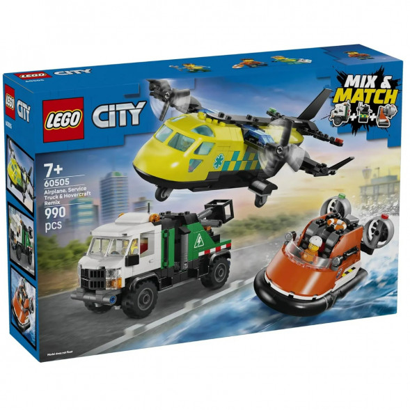 Конструктор LEGO City 60505 Самолет, сервисный грузовик и судно на воздушной подушке в Новороссийске