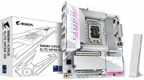 Материнская плата Gigabyte B860M AORUS ELITE WIFI6E ICE (LGA1851, mATX) в Новороссийске