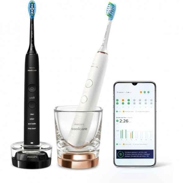 Набор из 2 электрических зубных щеток Philips Sonicare HX9914/57 9000 DiamondClean в Новороссийске