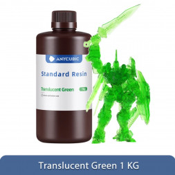 Фотополимерная смола Anycubic Standard Resin для 3D принтера Полупрозрачный зеленый (Tran-Green), 1 кг