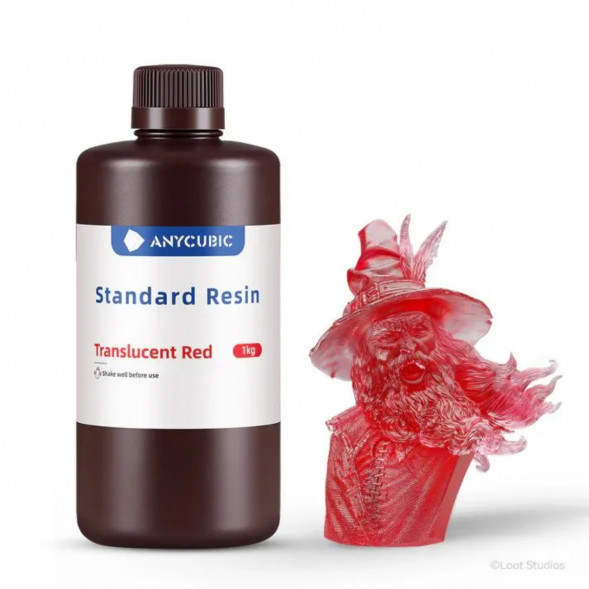 Фотополимерная смола Anycubic Standard Resin для 3D принтера Полупрозрачный красный (Tran-Red), 1 кг в Новороссийске